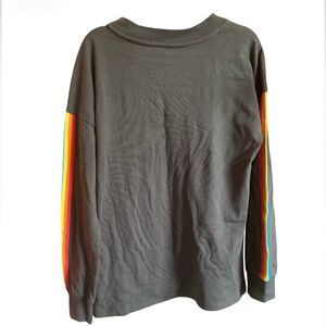 Treasure & Bond Charcoal Top Multicolor Stripes on Sleeves Unisex NWT M(8/10)